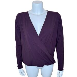 Lululemon Full Freedom Wrap Top M 10 Surplice V-neck Nulu Black Cherry